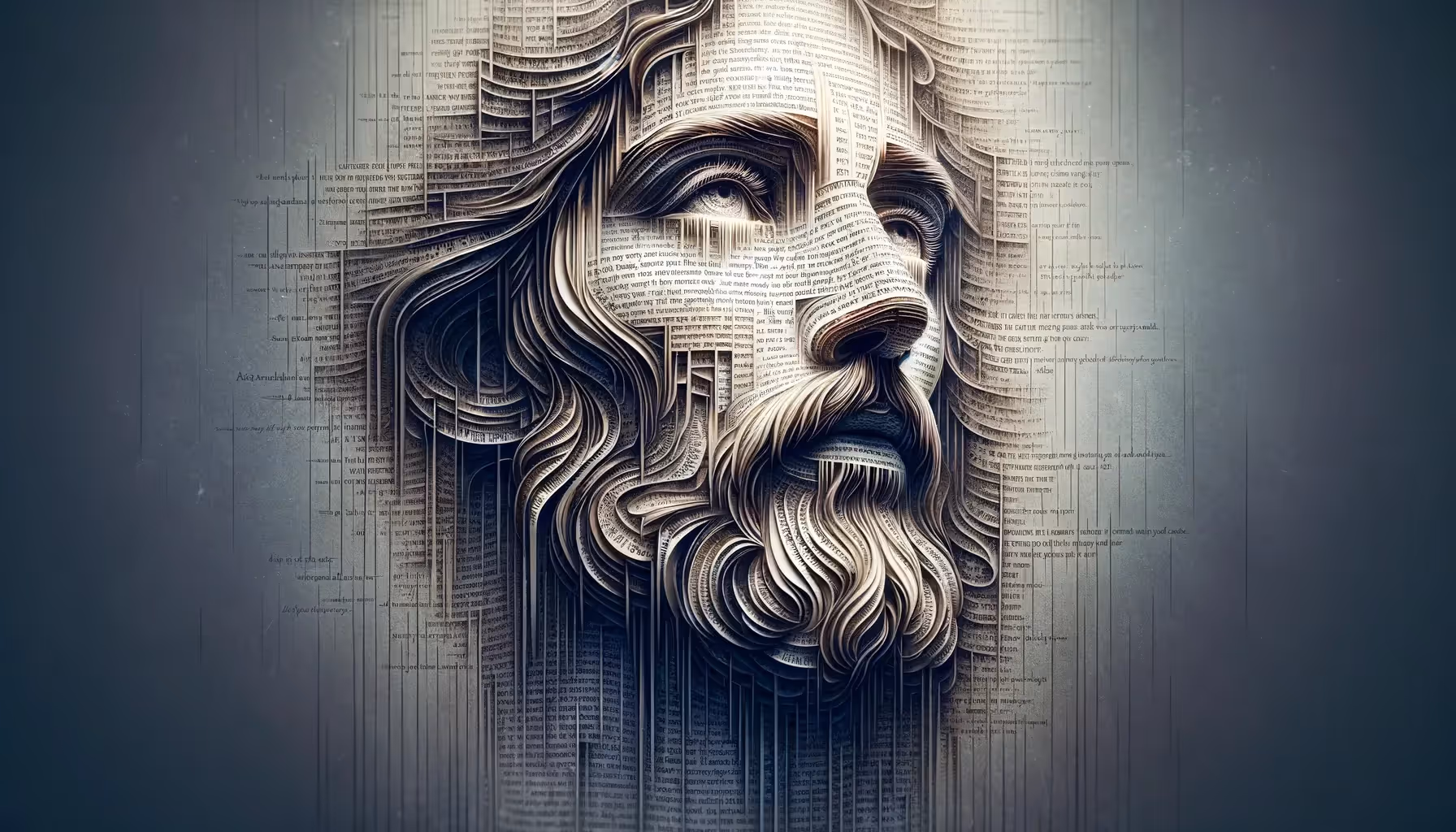 Jesus Christ's face made up of Biblical Text
