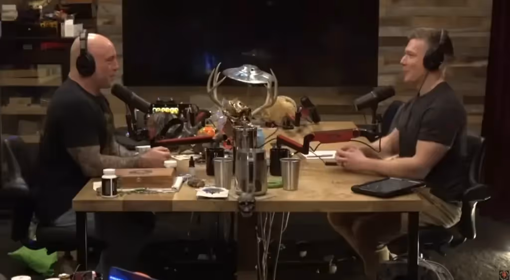 Joe Rogan talks with Wesley Huff on his podcast.