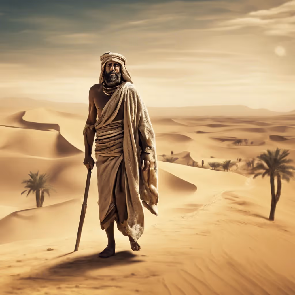 Job walks through the desert