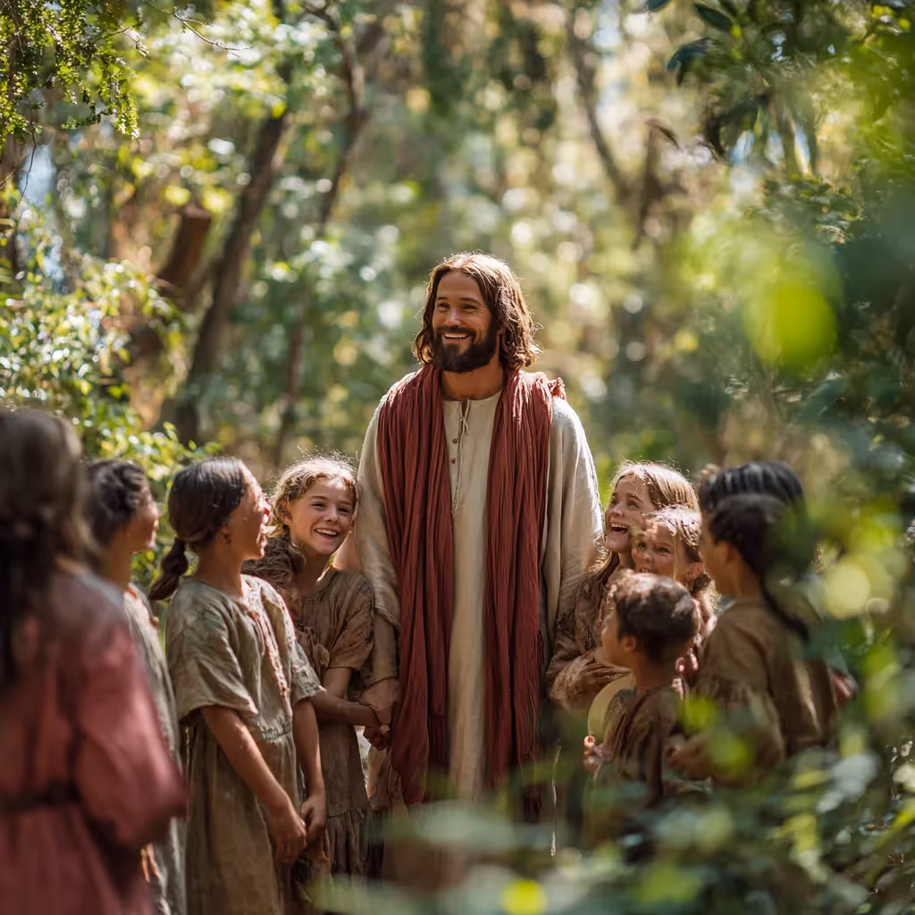 Jesus enjoying time with Children.