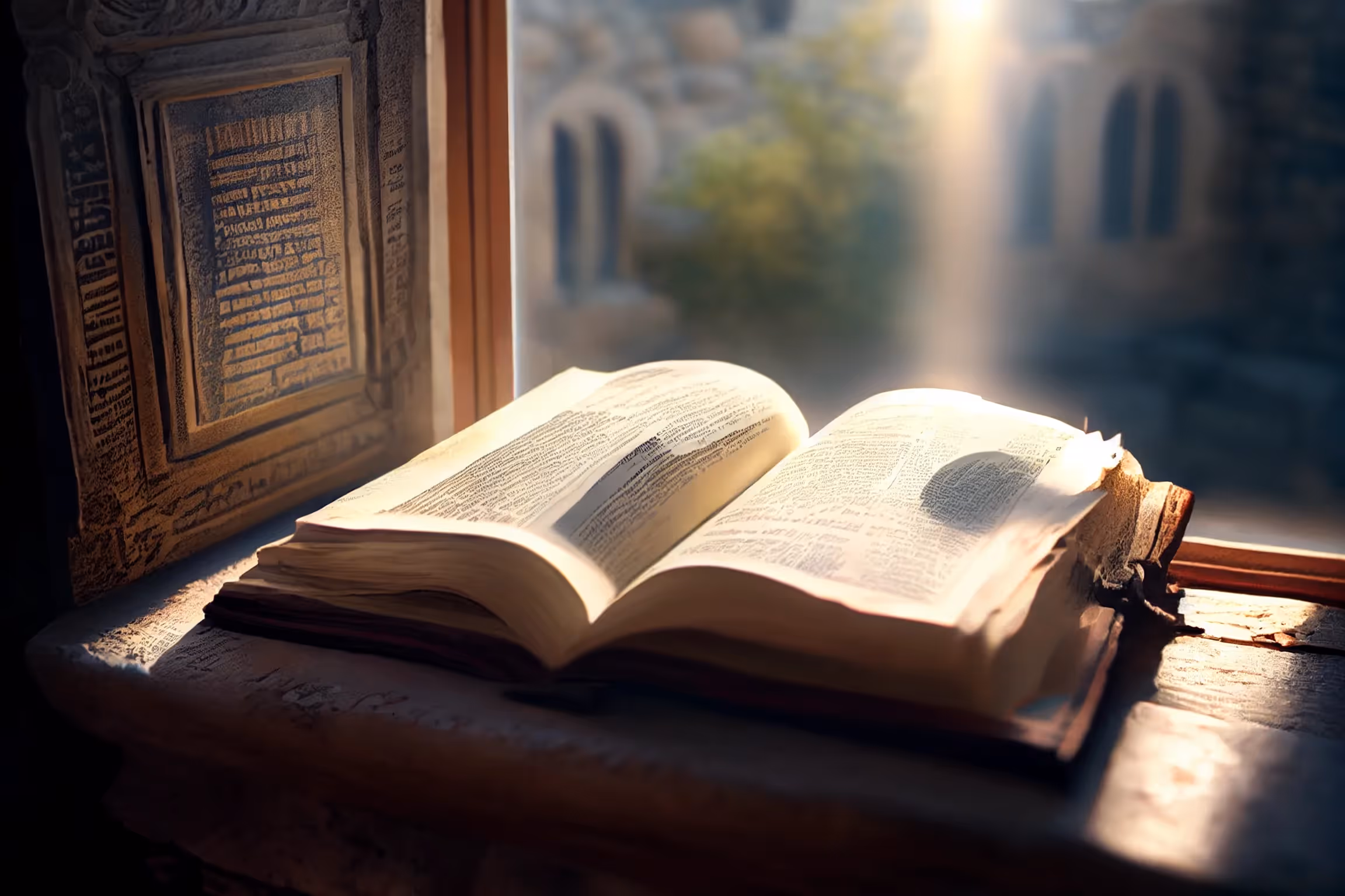 The Bible on a table