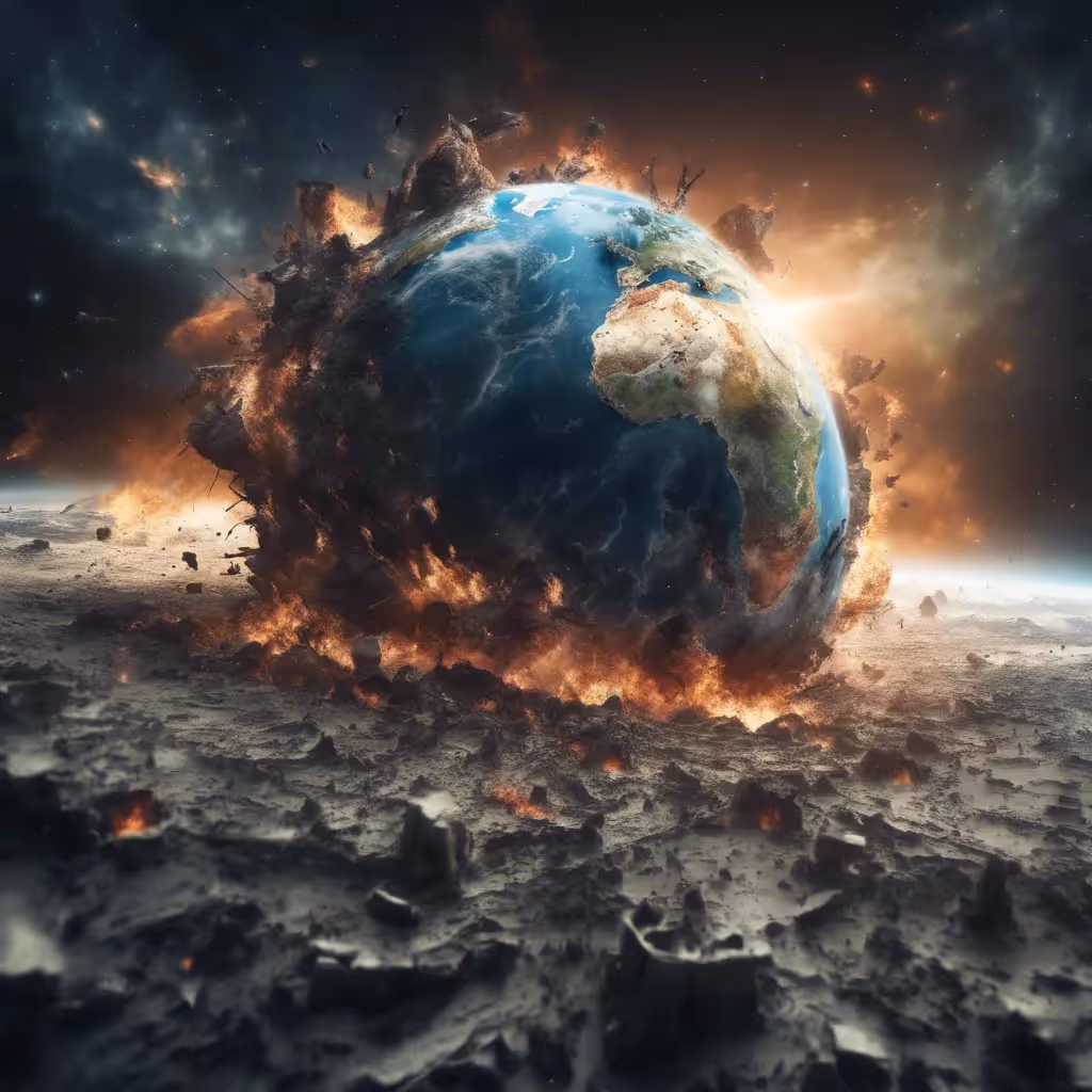 The earth looking destroyed