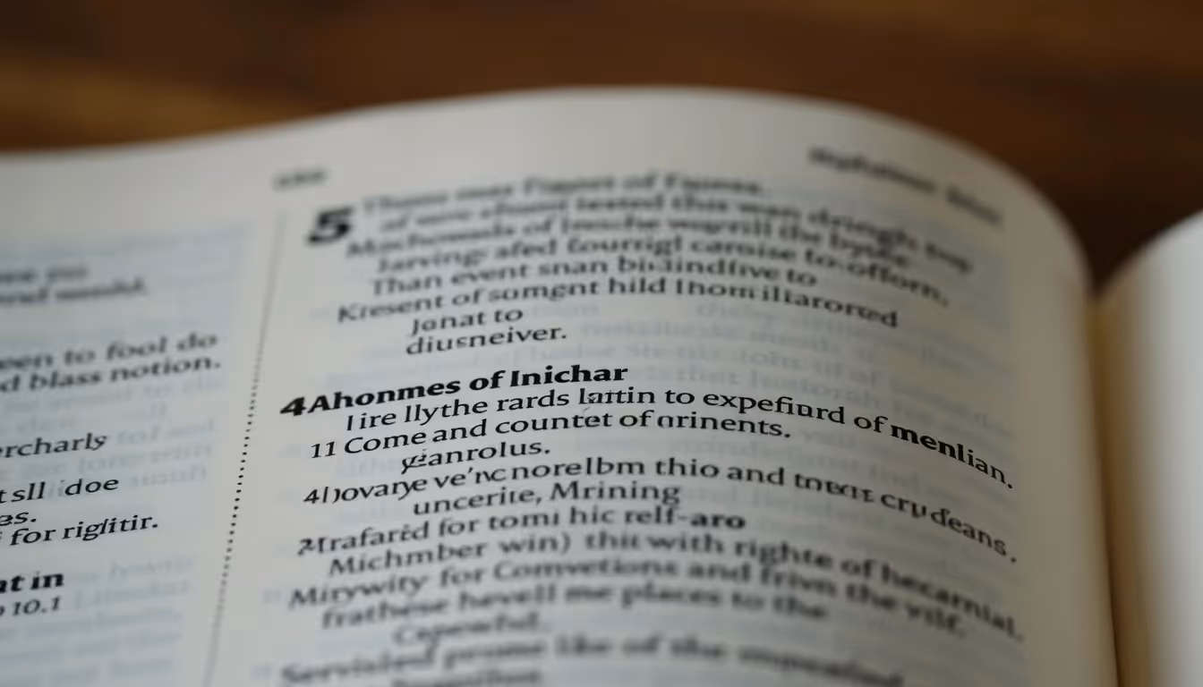 Close-up view of an open Bible with highlighted verses about faith and obedience